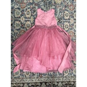 Chic Baby America Special Occasion Formal Dress Girls 6 Pink Tulle Glitter EUC